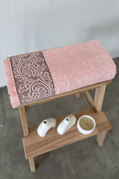 Sevim Екстра м'який бамбуковий рушник для ванної кімнати - 70x140 см - лососевий колір - з бордюром і бахромою