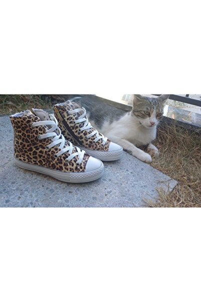 Scarpe Magiche Leopar Desenli Kız Ayakkabı