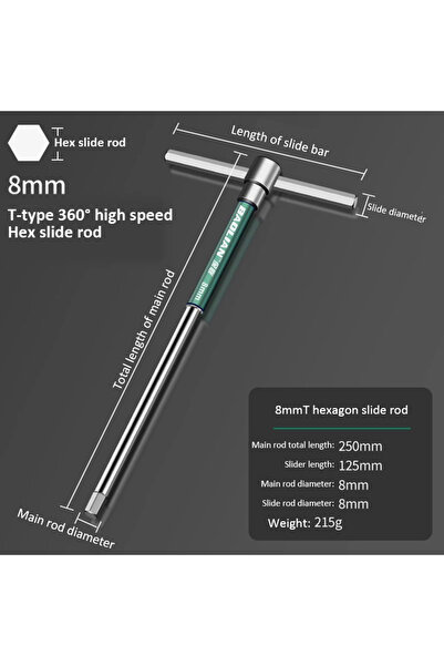 Choice مفك براغي توركس T/L مقاس 8 مم، مفتاح سداسي ألين على شكل حرف T، 2/2.5/3...