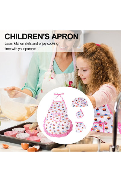 Choice 11 قطعة مريلة وردية للفتيات الصغيرات 4/11 قطعة مجموعة ألعاب المطبخ والطبخ والخبز التظاهرية للأطفال محاكاة باي