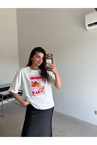 Bade Butik تي شيرت إكرو كابري إيطالي مطبوع