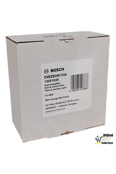 Bosch DWK66PJ70T/01 Davlumbaz Karbon Filtre 1201525 DWZ6HK1H4 2li 1Takım Baca...