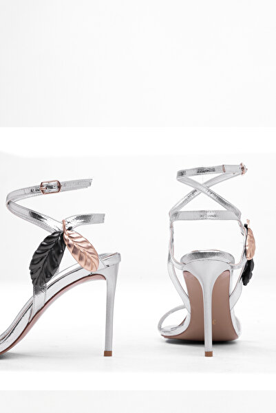 Tasarım Elegant Thin Heels Cross Ankle-Tied Pointed Toe Stylish Detailed Evening Dress Stiletto Shoes