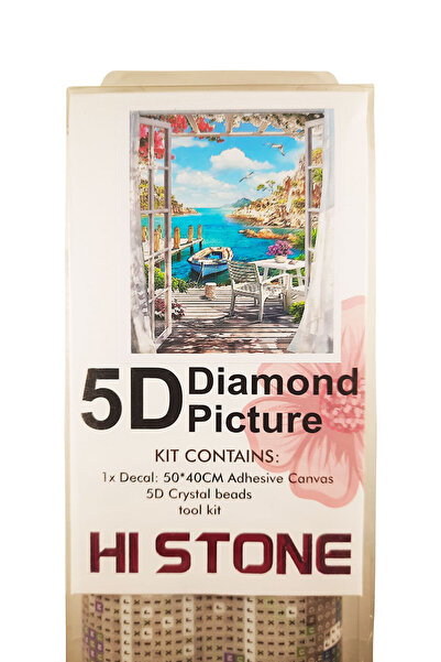 histone 5D Elmas Taş İşleme Kiti 40x50 cm Deniz Kenarı Veranda Desen