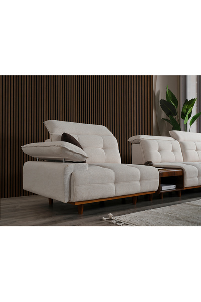 Evondi Hermes Lux Köşe Koltuk 410x410 cm Silinebilir Kumaş 32 DNS 16 cm Sünger Gürgen İskelet