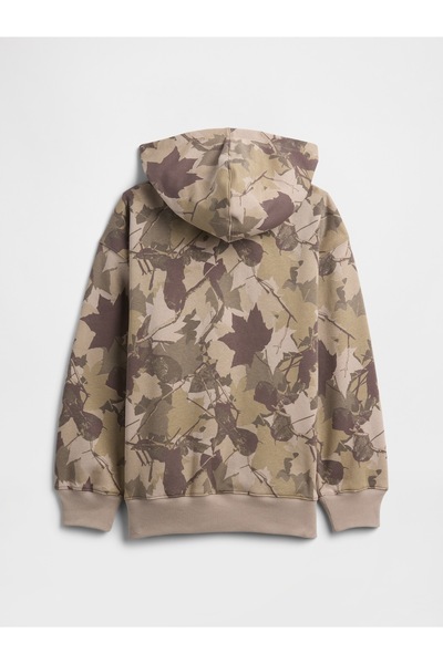 GAP Erkek Çocuk Açık Kahverengi Oversize VintageSoft Kapüşonlu Sweatshirt
