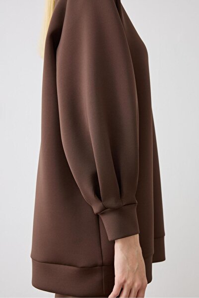 TERZİ DÜKKANI Τουνίκ CAROL SCUBA PUF - Πικρό καφέ