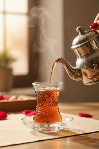 Paşabahçe Alev 12 Parça 6 Kişilik Çay Bardağı Seti - Kesme Dekorlu Şık Cam Ça...