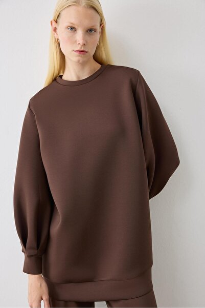 TERZİ DÜKKANI Τουνίκ CAROL SCUBA PUF - Πικρό καφέ