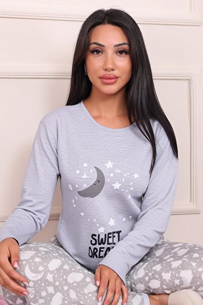 Niket Life SWEET DREAMS PATTERNED PAJAMAS SET GRAY