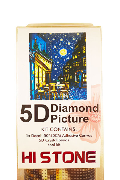 histone 5D Elmas Taş İşleme Kiti 40x50 cm Mavi Gece Desen