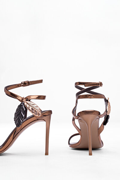 Tasarım Elegant Thin Heels Cross Ankle-Tied Pointed Toe Stylish Detailed Evening Dress Stiletto Shoes