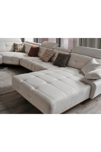 Evondi Hermes Lux Köşe Koltuk 410x410 cm Silinebilir Kumaş 32 DNS 16 cm Sünger Gürgen İskelet