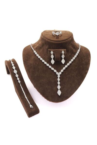 OSMANLI GÜMÜŞ Kleopatra Su Yolu Gümüş Set - Kolye, Bileklik, Küpe, Yüzük Işık...