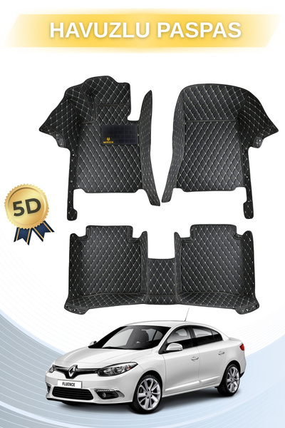 Miren Renault Fluence 2011-2017 Uyumlu 5d Havuzlu Suni Deri OTO PASPAS (Koyu ...