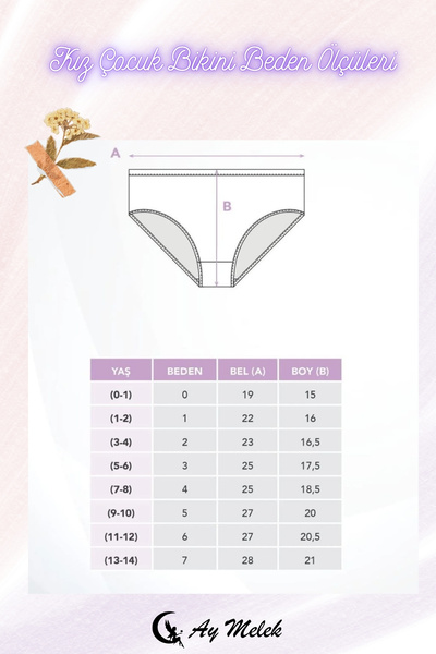 AYMELEK Chiloți pentru fete (pachet de 3) Chiloți din bumbac moale, cu imprimeu colorat