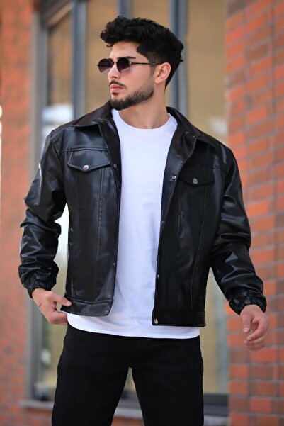 Stilkombin Пальто зі штучної шкіри STR 5021-50311 з еластичними рукавами на блискавці