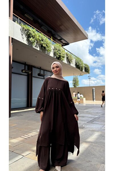 Berel Moda Daisy Embroidered Oversize Dream Suit - Bitter Brown