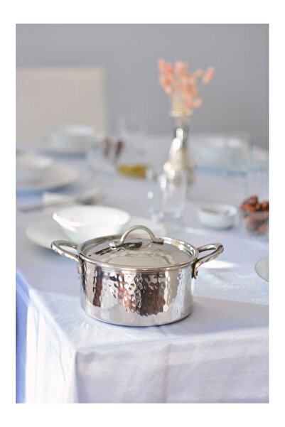 Bakır Concept 17 Cm Silver Colored Copper Modern Deep Pot