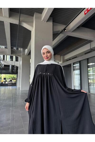 Berel Moda Costum de vis oversize brodat Daisy - negru