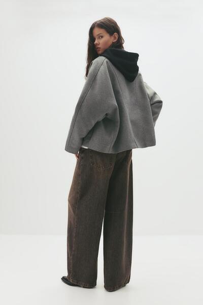 Pull & Bear Kısa yün palto