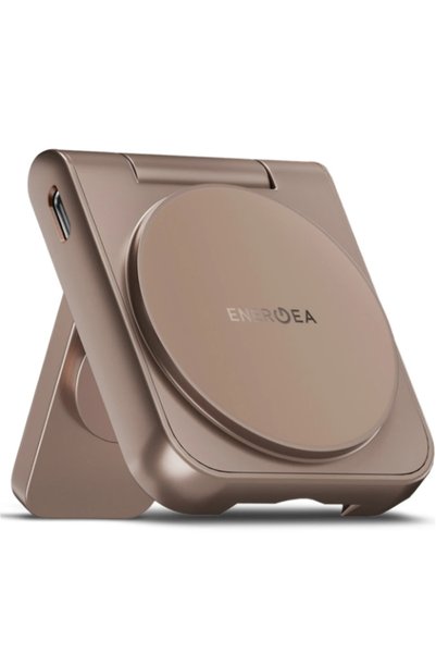 Energea MagDuo 2in1 Katlanabilir 15W Telefon ve 2.5W Saat Masaüstü Hızlı Şarj Standı - Gold