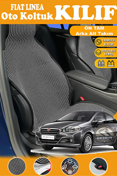 STS Oto Aksesuar غطاء مقعد سيارة فيات لينيا متوافق مع السلسلة السوداء الفاخرة...