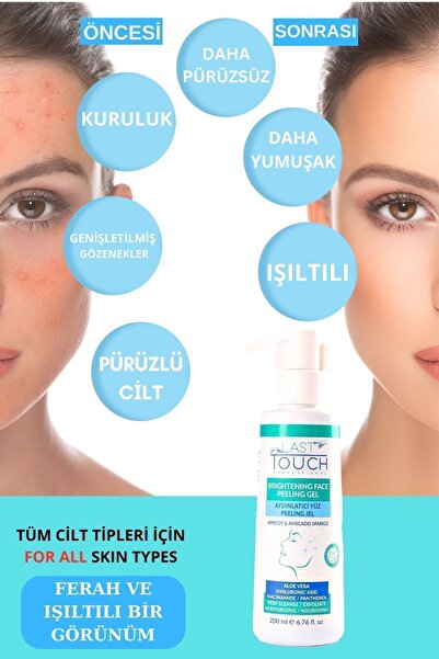 LAST TOUCH Kayısı Çekirdeği Tanecikli, Ölü Derilerden Arındırıcı, Aydınlatıcı Yüz Peeling Jel 200 ML