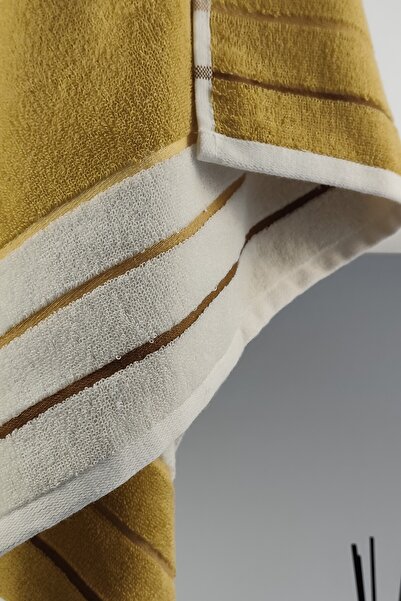 Sevim Високопоглинаючий рушник для ванної кімнати з гірчичним візерунком - 100% бавовна, 90x150 см