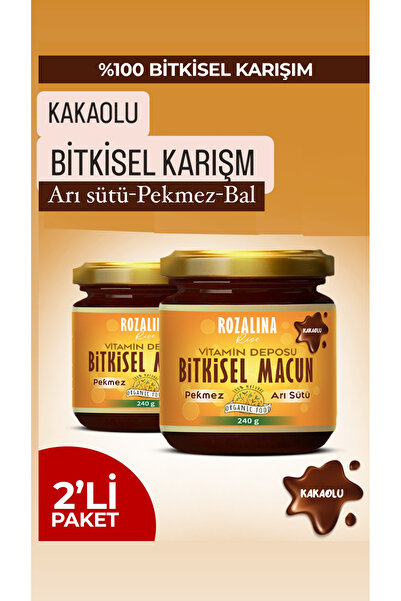 Rozalina Rise Kakaolu Pekmez, Arı Sütü Bal Ve Vitamin deposu 2’li Set Bitkise...