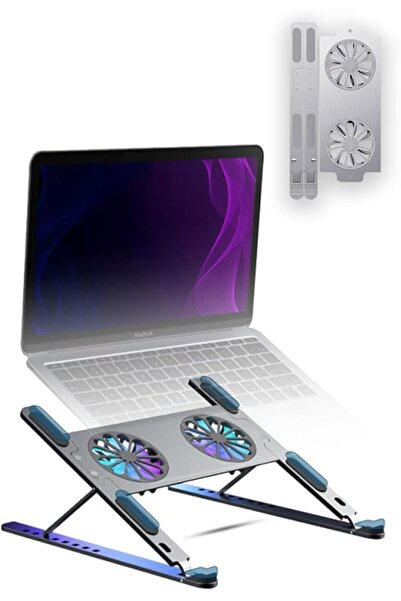 Glassology 2-in-1 Foldable Laptop Stand with Cooling Fan – Adjustable, Portable & Ergonomic