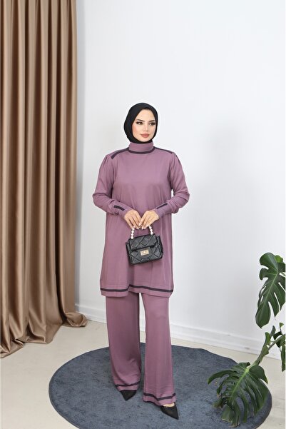 NİSUM MODA Costum cu pantaloni mercerizati în două culori