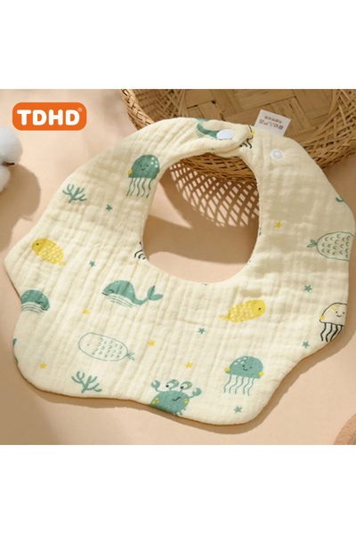 Choice مريلة أطفال من قماش موسلين من Whale TDHD BABY للأولاد والبنات، عبوة وا...