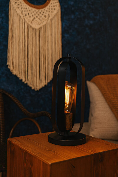 VENON Night Light Hadley Table Lamp Glass Metal Black Yellow Patina Chandelier