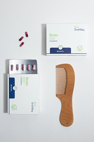Dr. Ümit Aktaş Biotin 5000mcg D-Biotin (B7 + Vit.H) Saç Vitamini Güçlendirici Takviye 30 kapsül