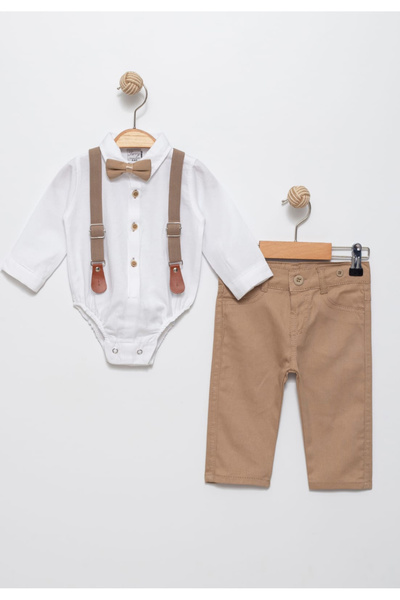 MİLANO KİDS Baby Bottom Top Special Occasions Bow Tie Belt Bottom Top Set