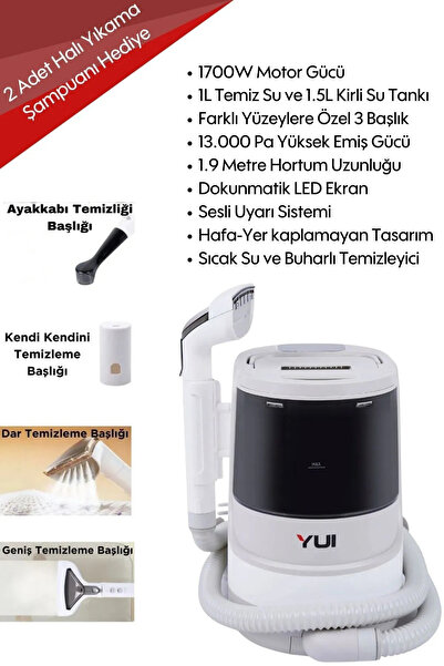 Yui Xv12 Pro Max 1700 W Buharlı Koltuk Ve Halı Yıkama Makinesi -buharlı Temiz...