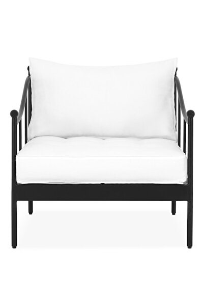 Maison Mex Fotoliu de grădină/terasă, FIRENZE, L.85 l.78 H.85 cm, Negru/Alb