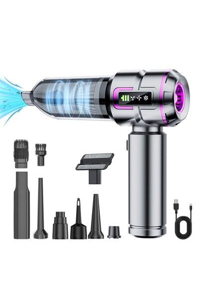 ZELIA Wear 20.000pA Yeni Nesil Güçlü Oto Süpürge 9 in 1 Vakumlu Araç İçi Üflemeli Taşınabilir (3 filtre hediye)