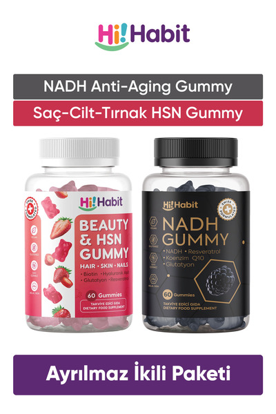 Hi Habit NADH & HSN Gummy Seti - Sağlıklı Yaşam İçin 2'li Takviye Edici Gıda
