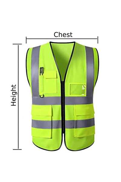 AutoFamily AUTO FAMILY High Visibility Safety Vests with Reflective Strips XXL– Pack of 15