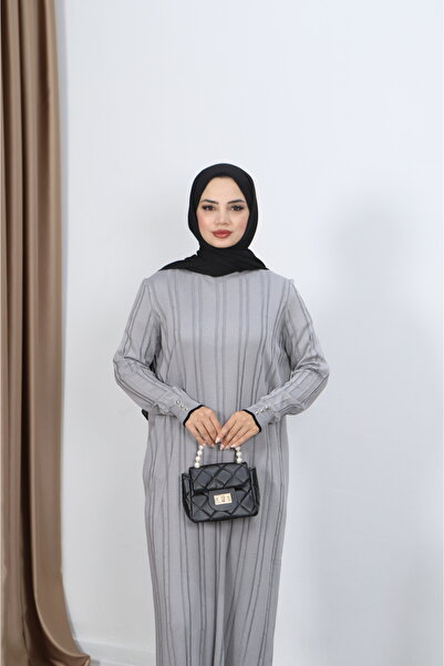 NİSUM MODA Saç Örgülü Merserize Elbise