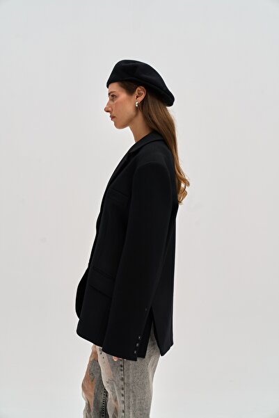 MAI STUDIOS CO. Emma Dikiş Detay Siyah Blazer