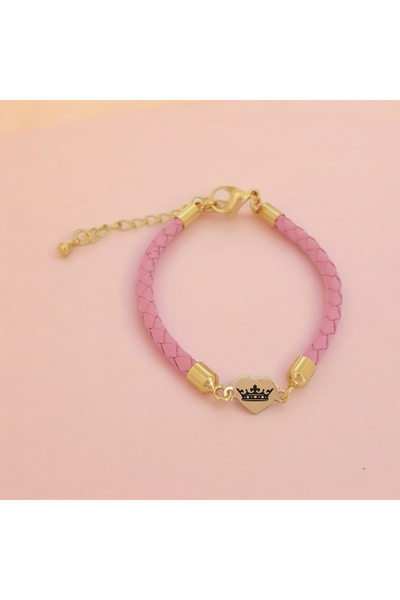 ARCHINO GOLD 14 Ayar Plakalı Altın Krallık Tacı Temalı Kalp Motifli Hakiki De...