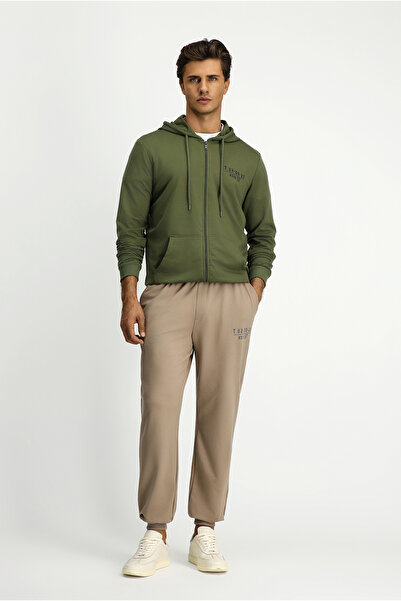 Kiğılı Суитшърт с качулка и цип, с нормална кройка