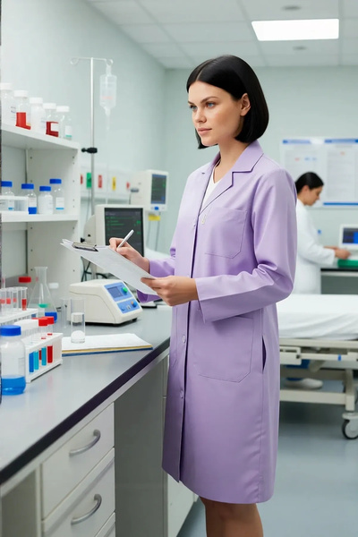 PayBuy Women's Long Sleeve Work Apron Oekotex Certified Vanessa Stylish Comfortable Model with Pockets