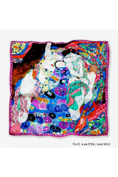Galiga Klımt Virgin %100 İpek Fular 55x55cm "Art On Silk"