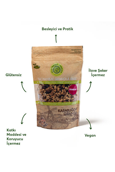 GLUTENSİZ FABRİKA Cranberryli Yulaf & Karabuğday Granola 300 G (GLÜTENSİZ & VEGAN)