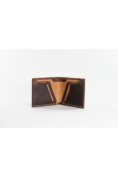 Lethos Leather Genuine Leather Wallet - Minimalist Horizontal Design