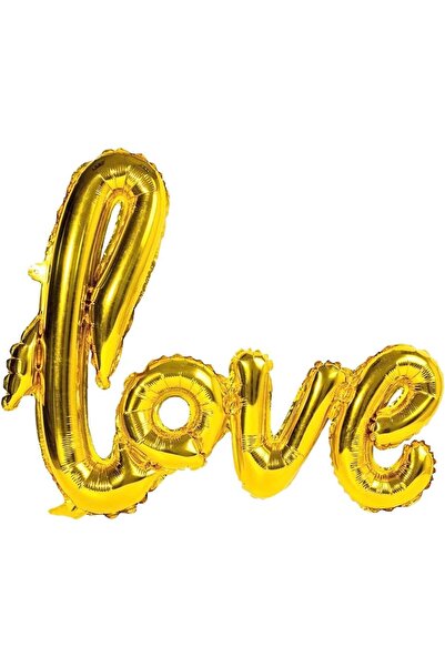 Parti dolabı 1 بالون من رقائق الألمنيوم على شكل توقيع الحب باللون الذهبي مقاس...